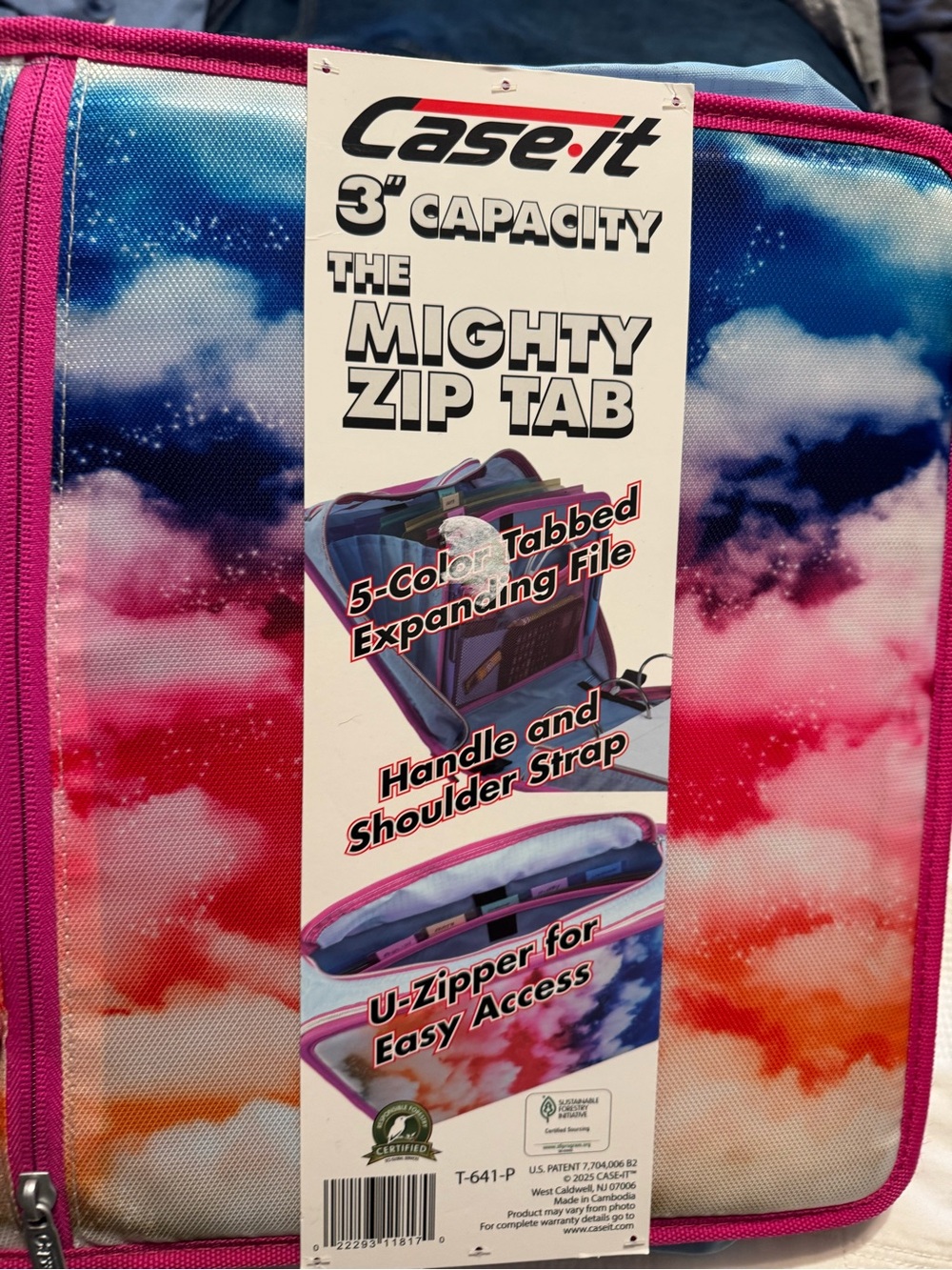 Case-it The Mighty Zip Tab 3" Capacity Kids Binder - Pink Blue Multi - Picture 6 of 7